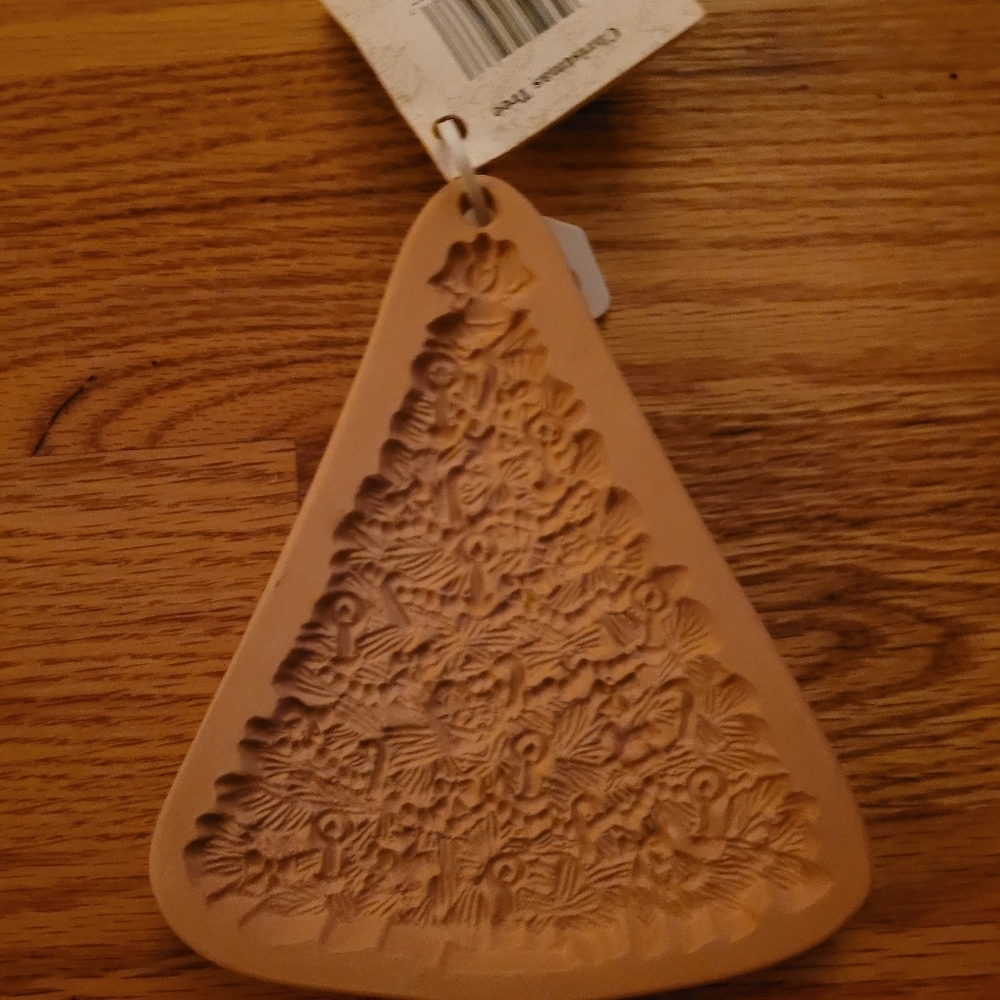 Vintage Cotton Press Terracotta Christmas Tree Cookie Mold